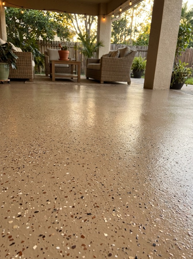 Desert Clay installed in a covered patio & porch