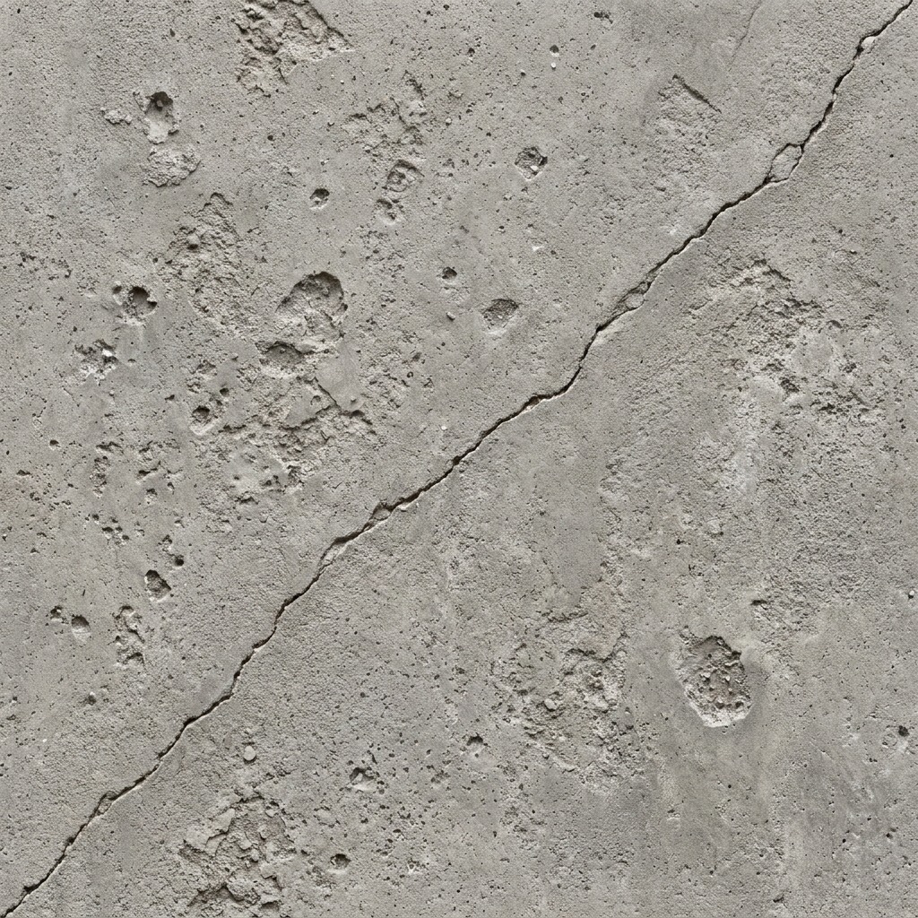 Cracked, pitted concrete slab before repair