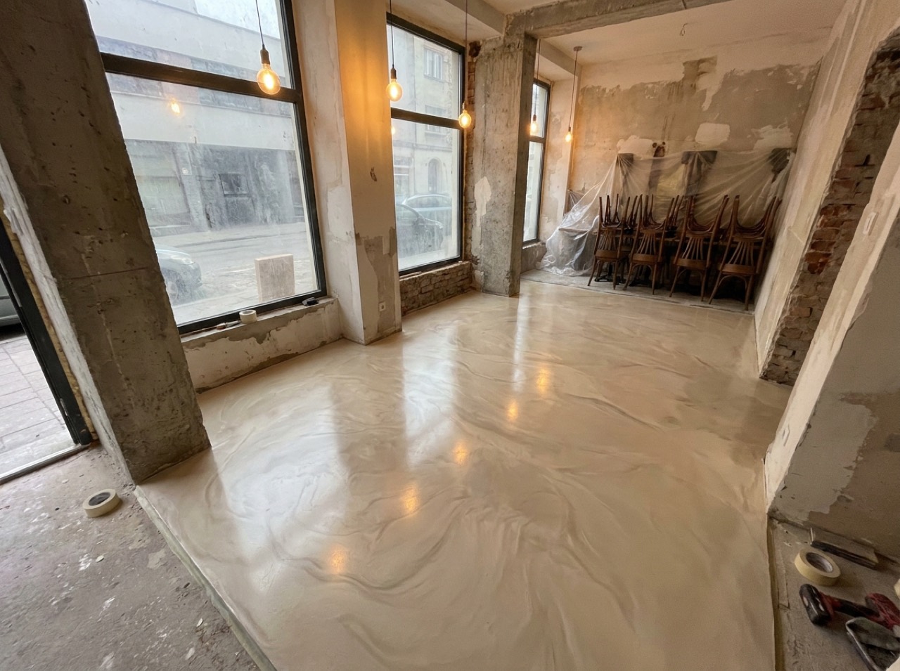 Smoked Pearl floor after installation